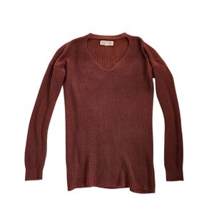 Pink Rose Knit Sweater‎ w/ Collar Cutout - Women's Small